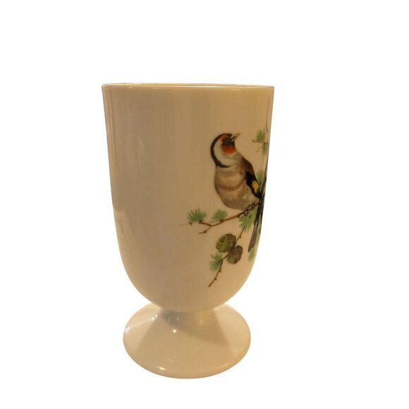 Vintage Bird Pedestal Footed Japan Coffee Mug Tea Cup White D Ring Handle - Picture 3 of 6